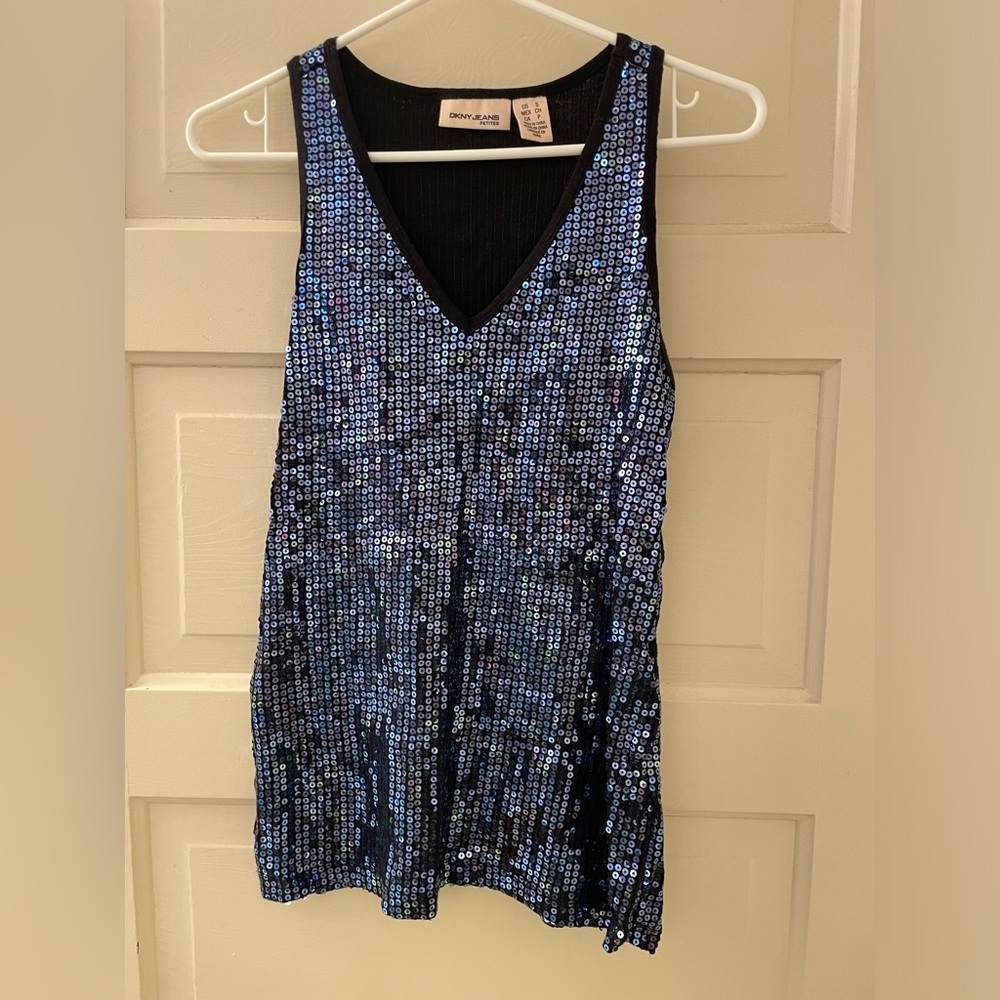 DKNY petites sequin racerback tank top